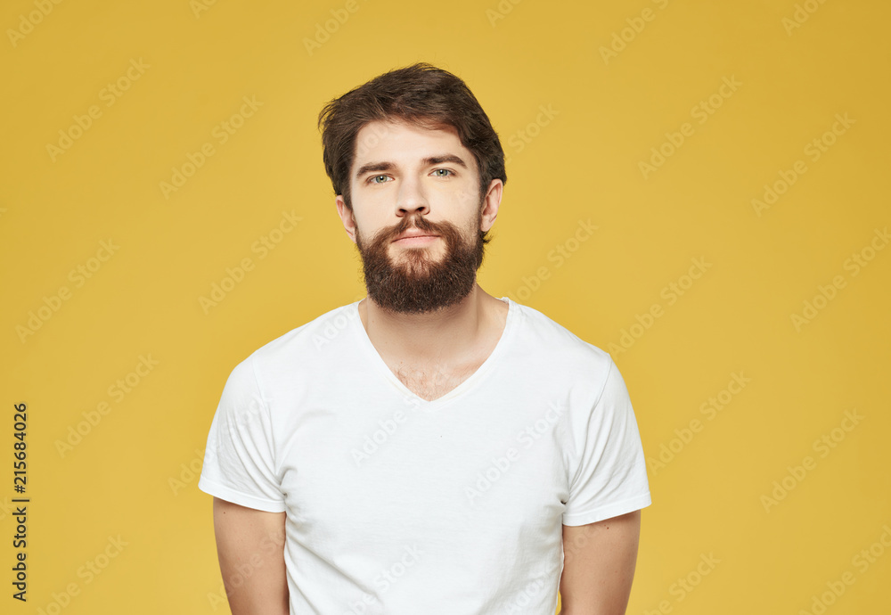 man in white t-shirt looks man in white t-shirt looks