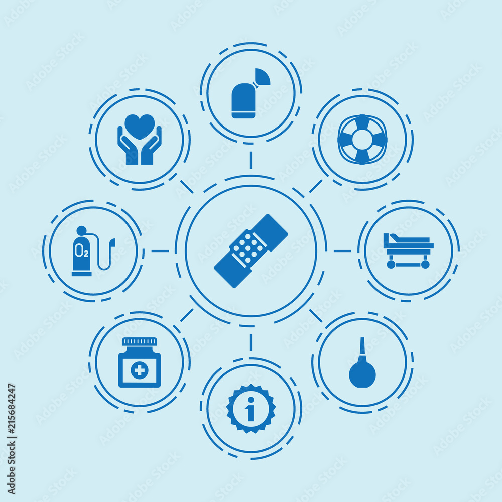 Set of 9 help filled icons Set of 9 help filled icons
