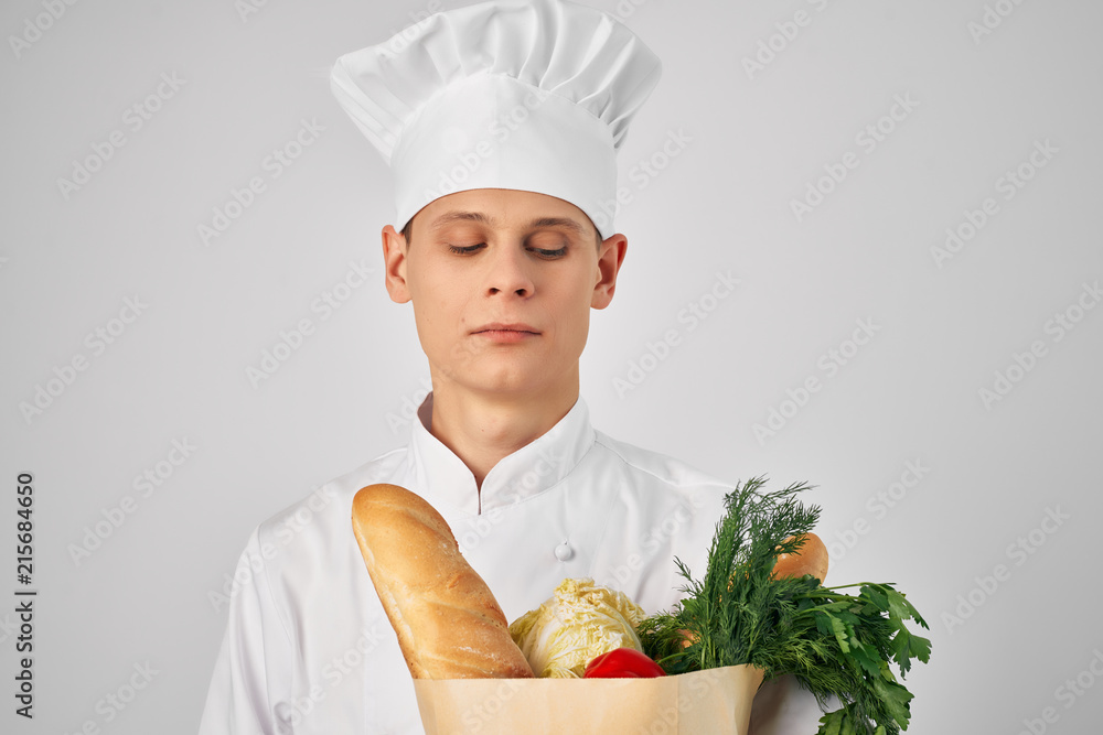 cook with a package of food cook with a package of food