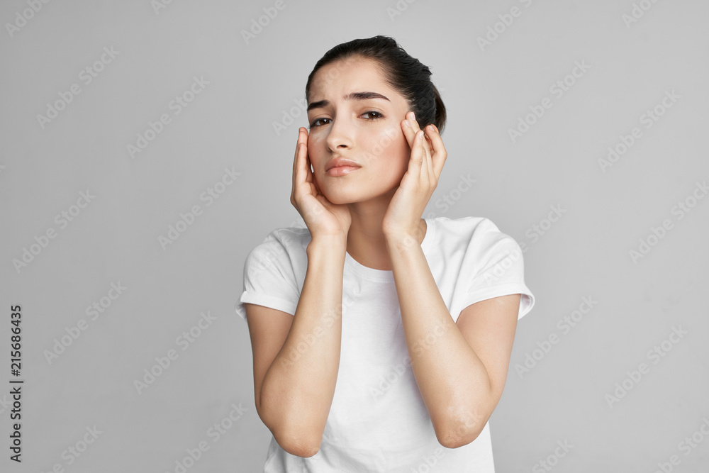 woman with a headache woman with a headache