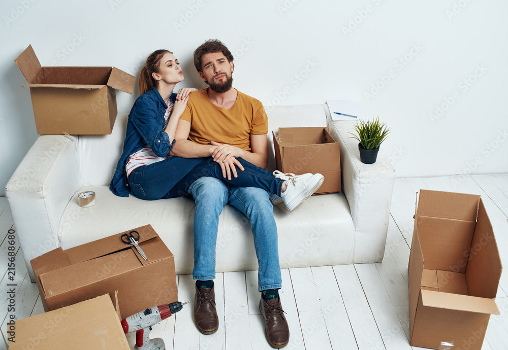 moving to a new apartment a young couple moving to a new apartment a young couple