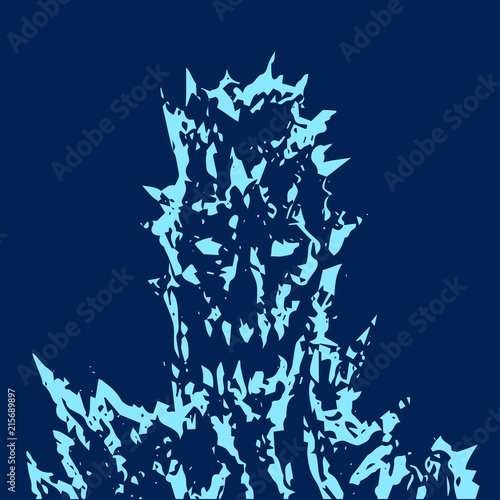Satanic monster face with sharp thorns. Vector illustration.