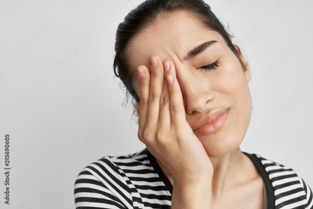 woman tired headache woman tired headache