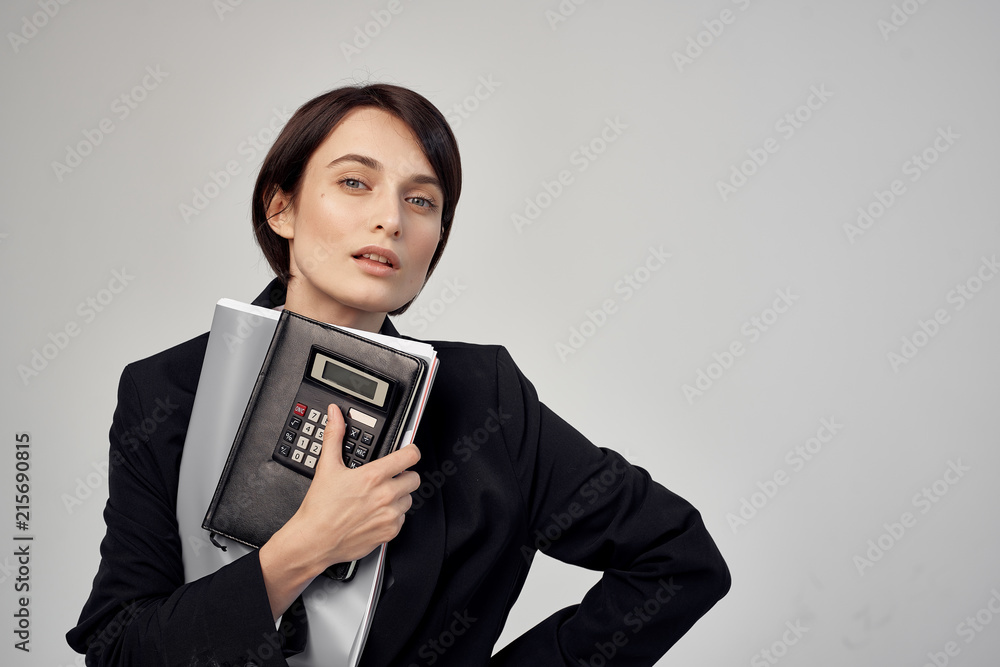 business woman with a calculator business woman with a calculator