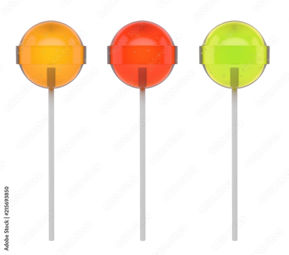 Yellow, red and green lolly pop Yellow, red and green lolly pop