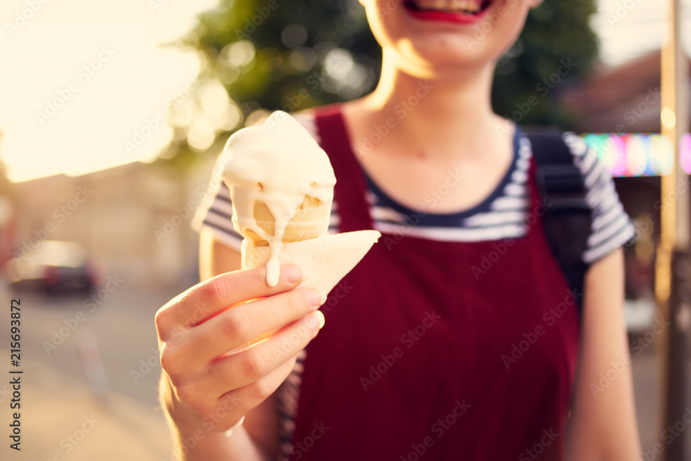 woman with ice cream