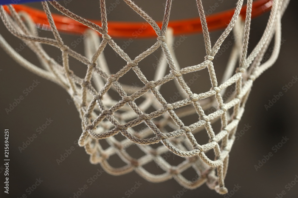 Basketball net close-up