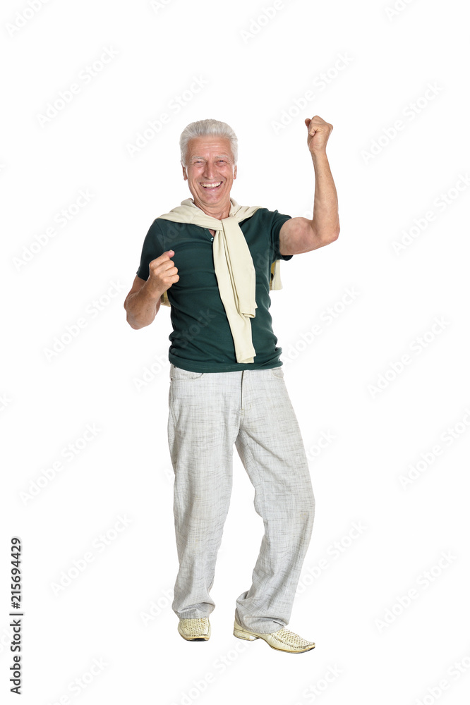 happy senior man in shirt happy senior man in shirt