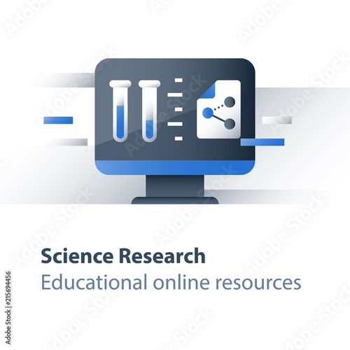 Scientific research, online education, chemistry laboratory experiment, scholarship concept, study subject