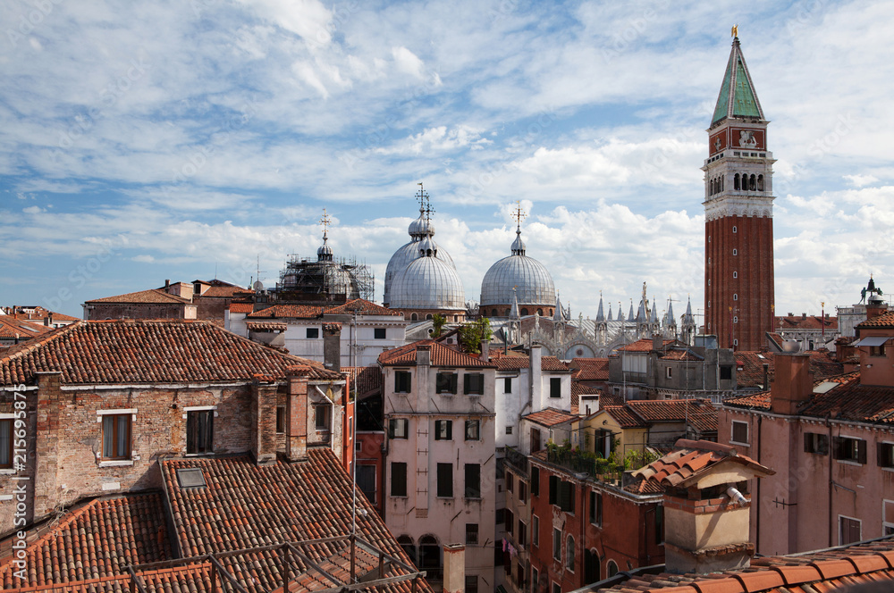 Panorama view of the roofs of Venice, Italy