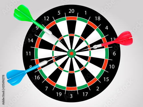 Darts with three javelins. Vector illustration