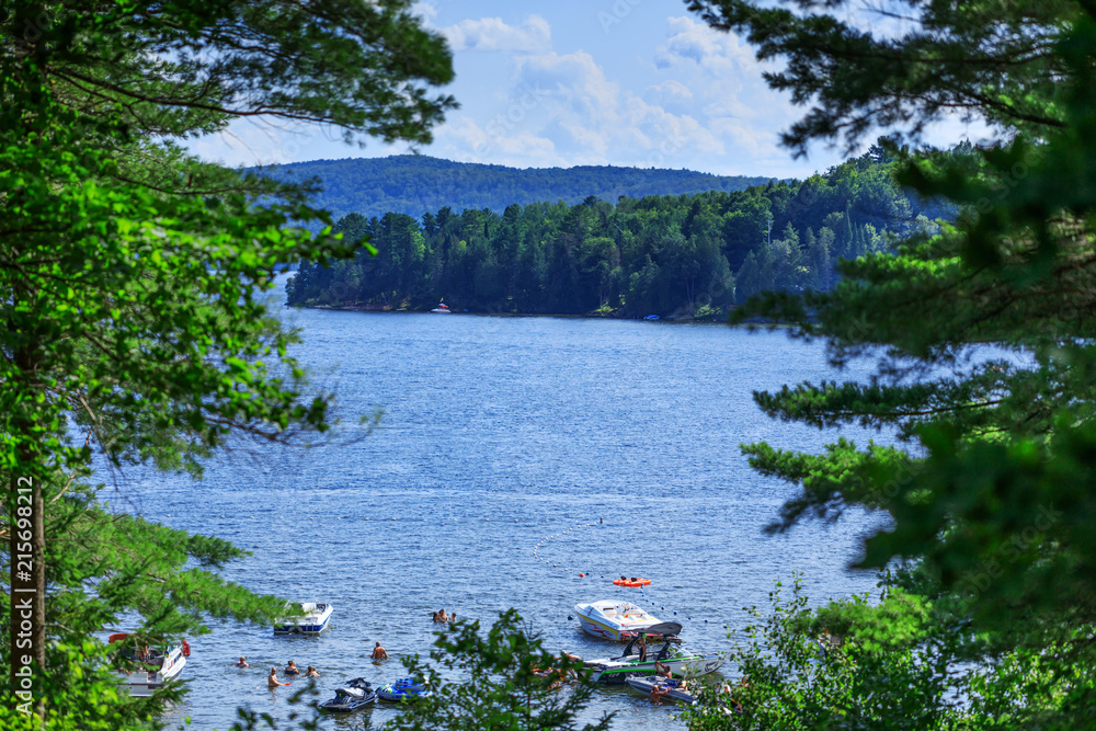 LacSimon, Quebec, Canada July 29, 2018 Amazing view of LacSimon