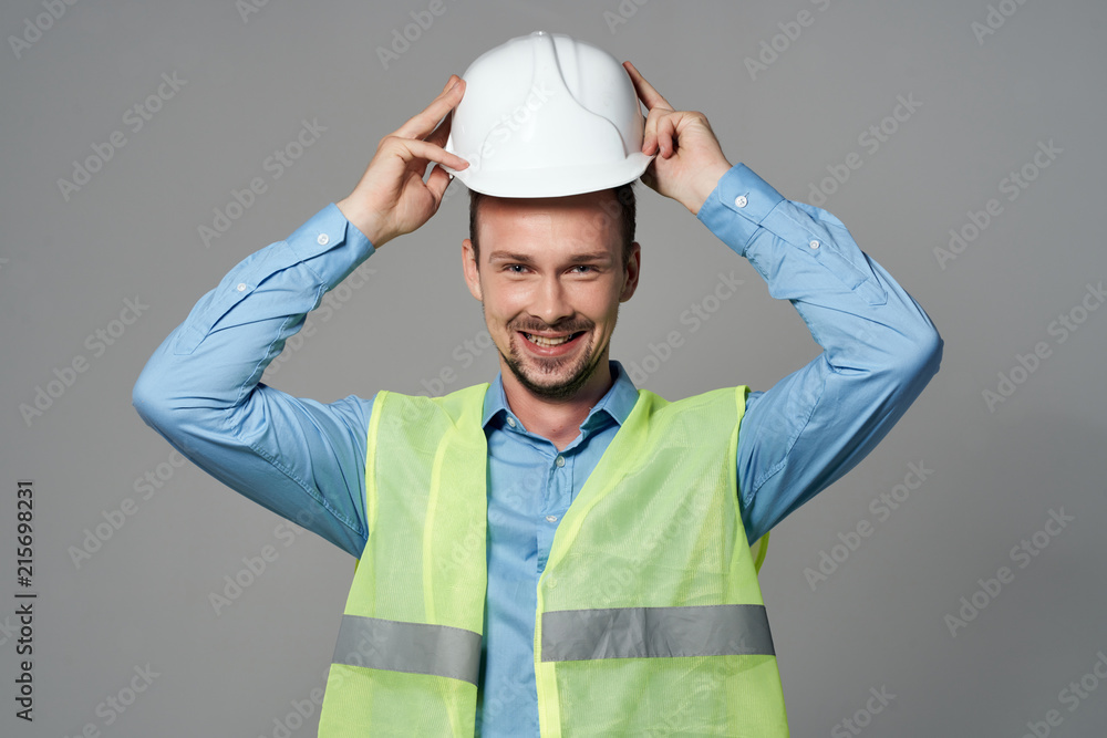 builder in helmet