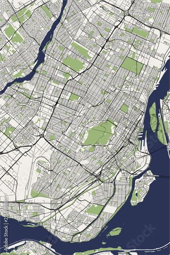 vector map of the city of Montreal , Canada