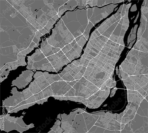 vector map of the city of Montreal , Canada