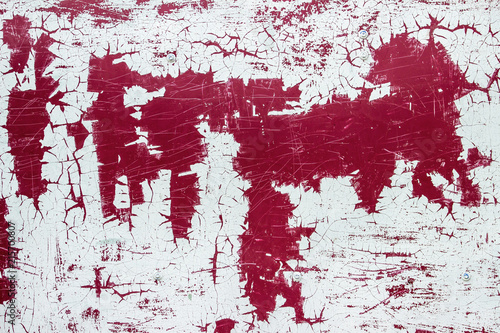 Foto shabby red with white color paint as background
