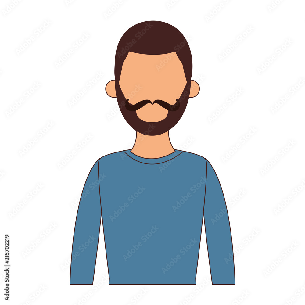 Young man cartoon profile vector illustration graphic design Young man cartoon profile vector illustration graphic design