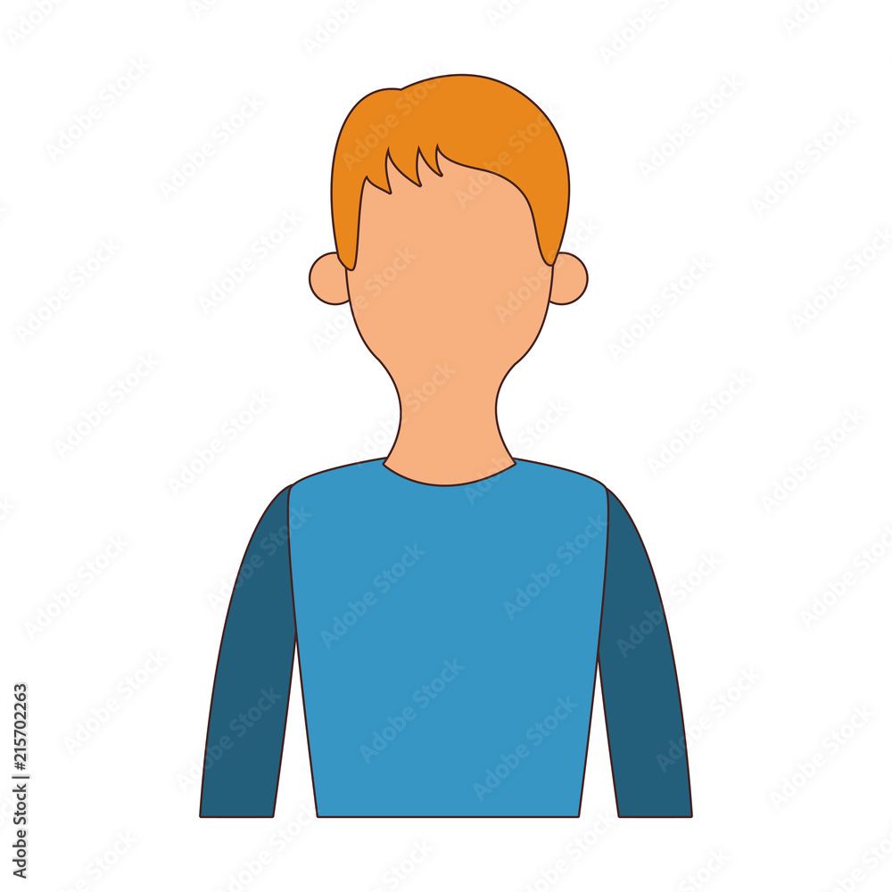 Young man cartoon profile vector illustration graphic design