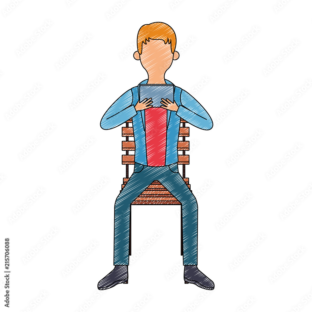 Young man with portable videogame vector illustration graphic design Young man with portable videogame vector illustration graphic design