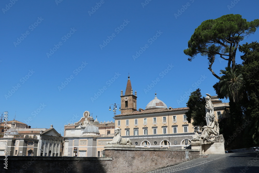 Santa Maria del Popolo at Piazza del Popolo in Rome, Italy
