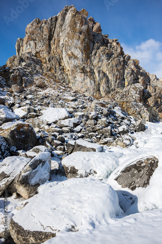 Wallpaper Mural Cape Burkhan (Shaman Rock) on Olkhon Island at Baikal Lake Torontodigital.ca