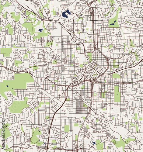 vector map of the city of Atlanta, USA
