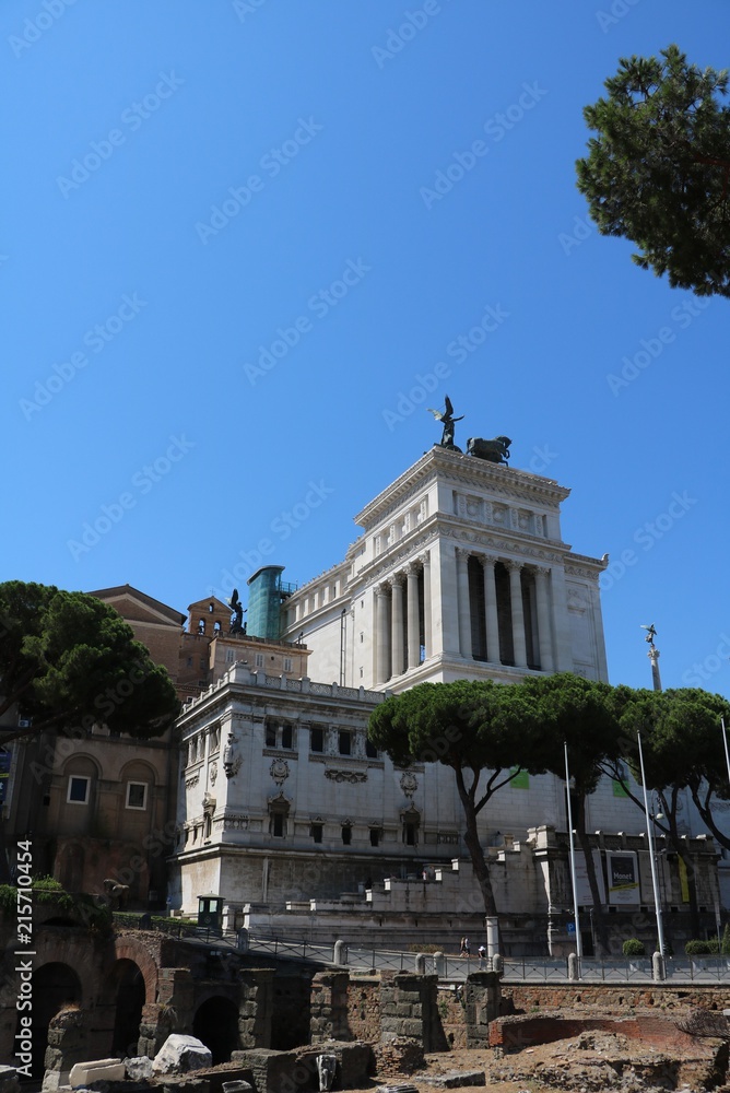 Sideview of Altare della Patria in Rome, Italy