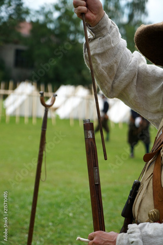 Shooting exercises were organized with old rifles that were still primitively loaded
 photo