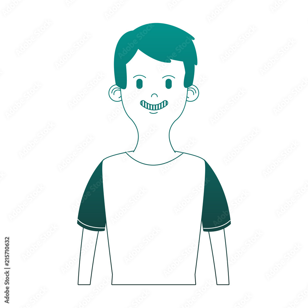 Young man cartoon profile vector illustration graphic design Young man cartoon profile vector illustration graphic design