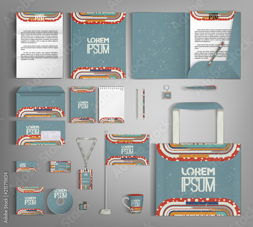 Corporate Identity. Set with colorful designs.