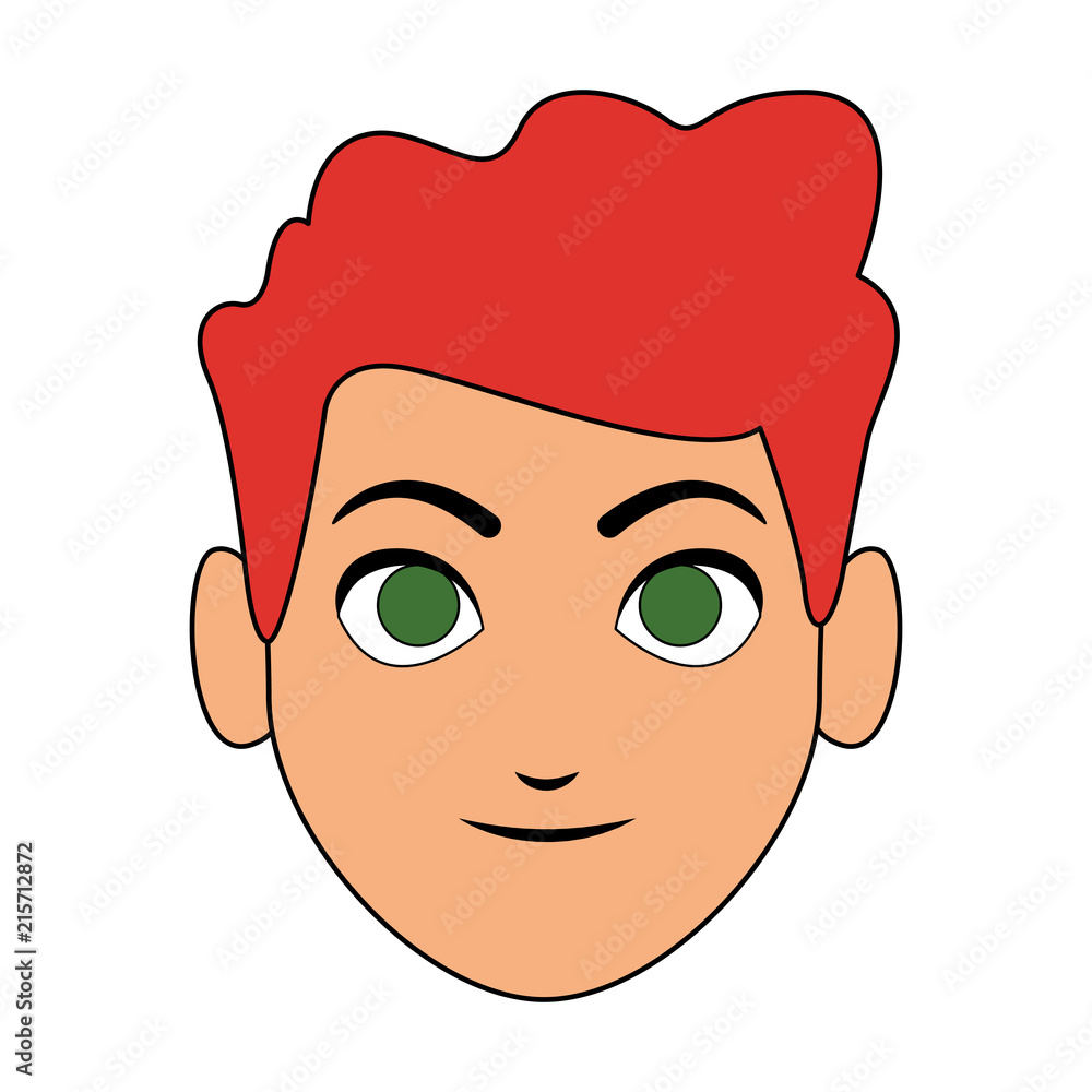 Fototapeta premium Young man face cartoon vector illustration graphic design