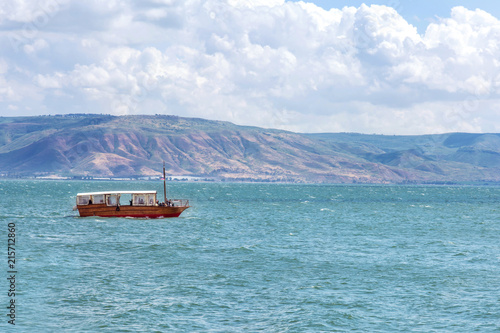 Boat at sea of Galilee