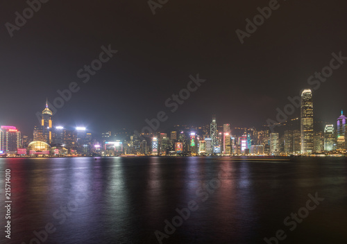 Hong Kong skyline and Victoria Harbor at night