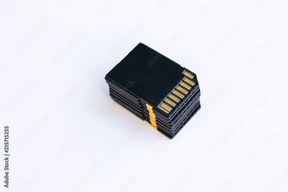Stack of SD memory cards. Stack of SD memory cards.