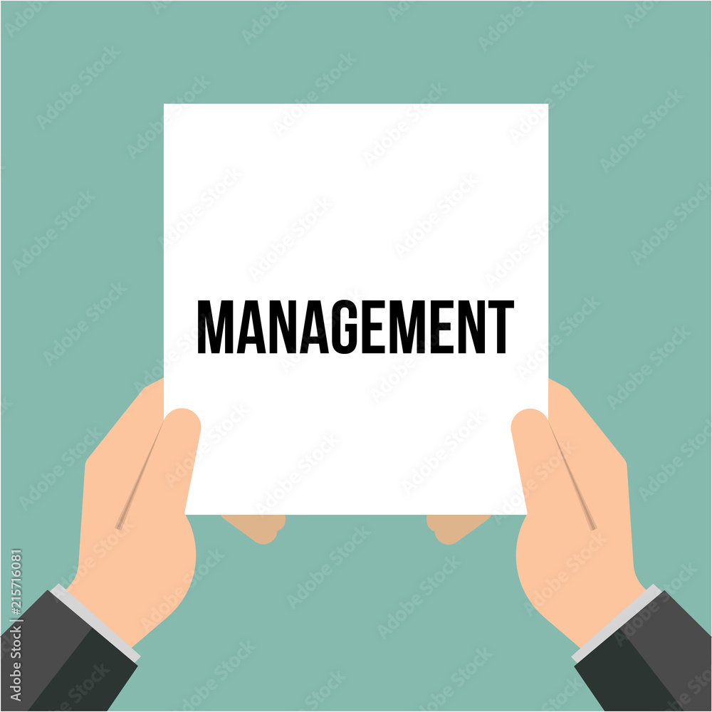 Man showing paper MANAGEMENT text Man showing paper MANAGEMENT text