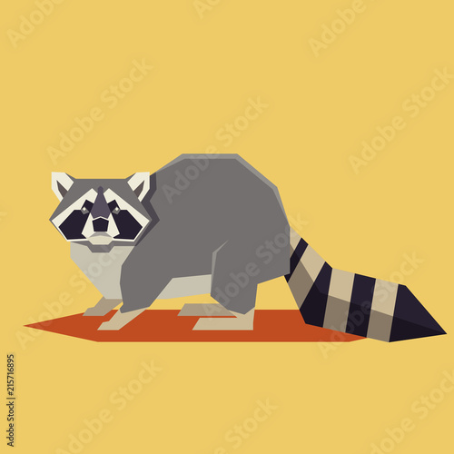 Flat geometric Raccoon