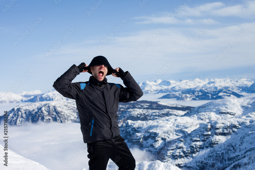 Young skier, skiing in a Austrian mountain resort Young skier, skiing in a Austrian mountain resort