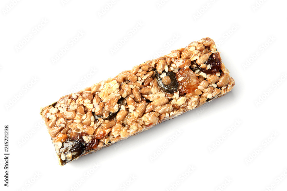 Grain cereal bar on white background. Healthy snack Grain cereal bar on white background. Healthy snack