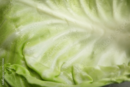 Fresh ripe cabbage leaf as background, closeup