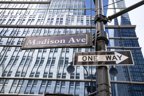 Fotografie, Tablou Street sign of Madison avenue in New York City, USA
Photo Taken On: August 17,