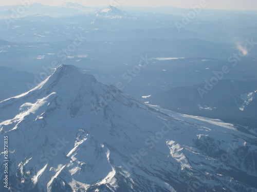 Aerial view of snow-capped Mt. Hood, Oregon