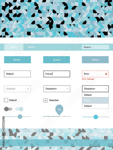 Light BLUE vector Material Design Kit with dots.
