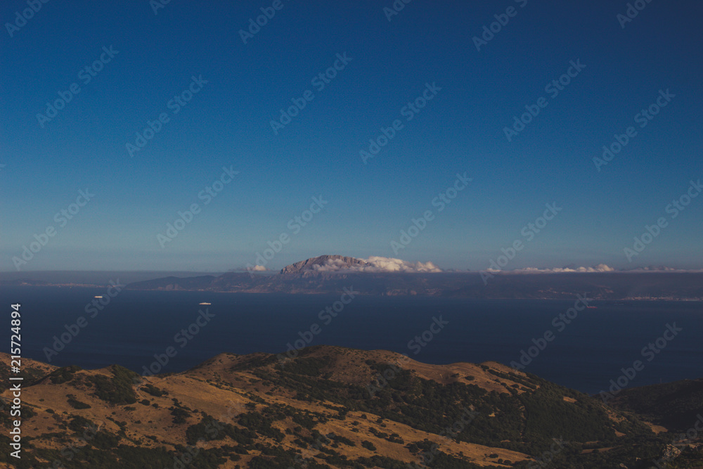 Landscape. View of Africa and the Atlantic Ocean from the observation deck of Spain.