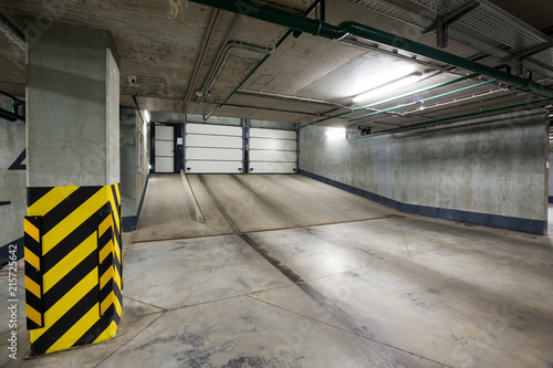Underground car parking at modern house photo