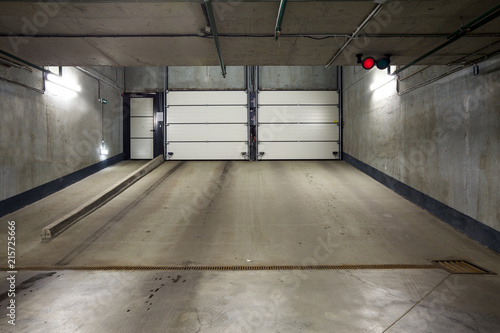 Underground car parking at modern house