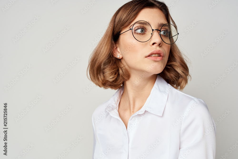 woman in white shirt