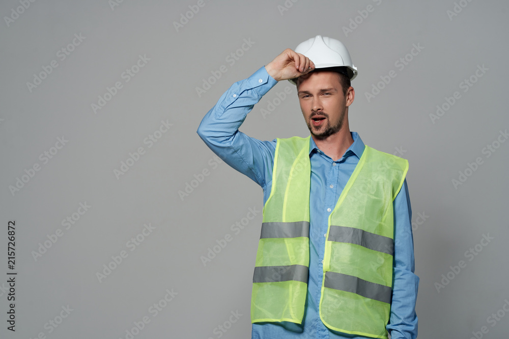 builder in a white helmet