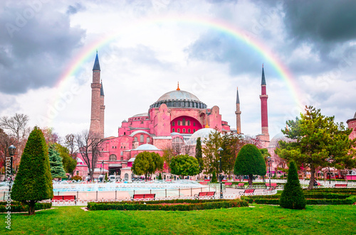 View of the Hagia Sophia in Istanbul, Turkey.