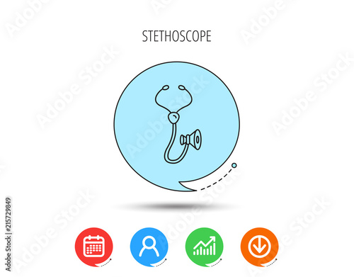 Stethoscope icon. Medical doctor equipment.