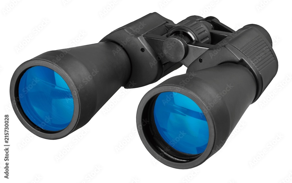 Black binoculars isolated over white background Black binoculars isolated over white background